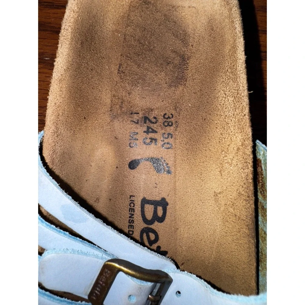 Birkenstock W 7 M 5 EU 38 Betula Granada Ruffle Sandals Light Blue Birko-Flor - Picture 2 of 7